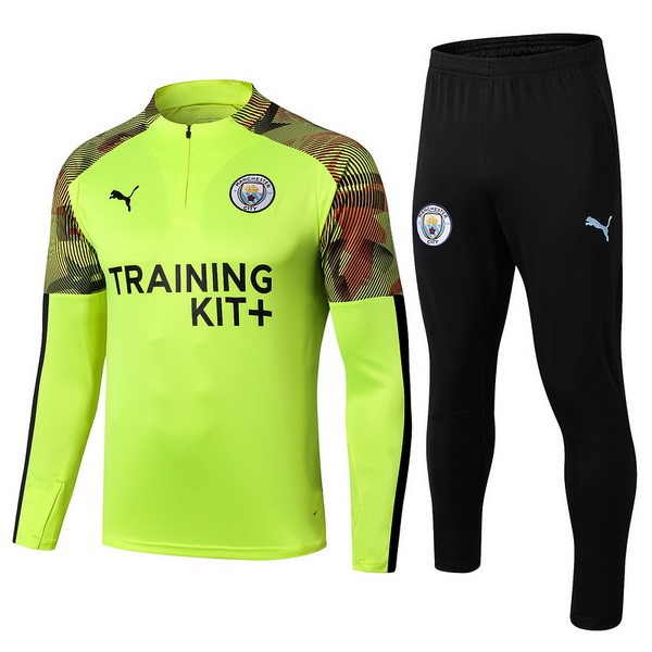 Chandal Niño Manchester City 2019 2020 Verde Fluorescente Negro